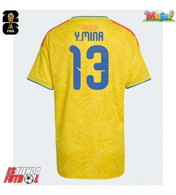 Colombia Yerry Mina #13 Primera Equipación Mujer Mundial 2026 Manga Corta